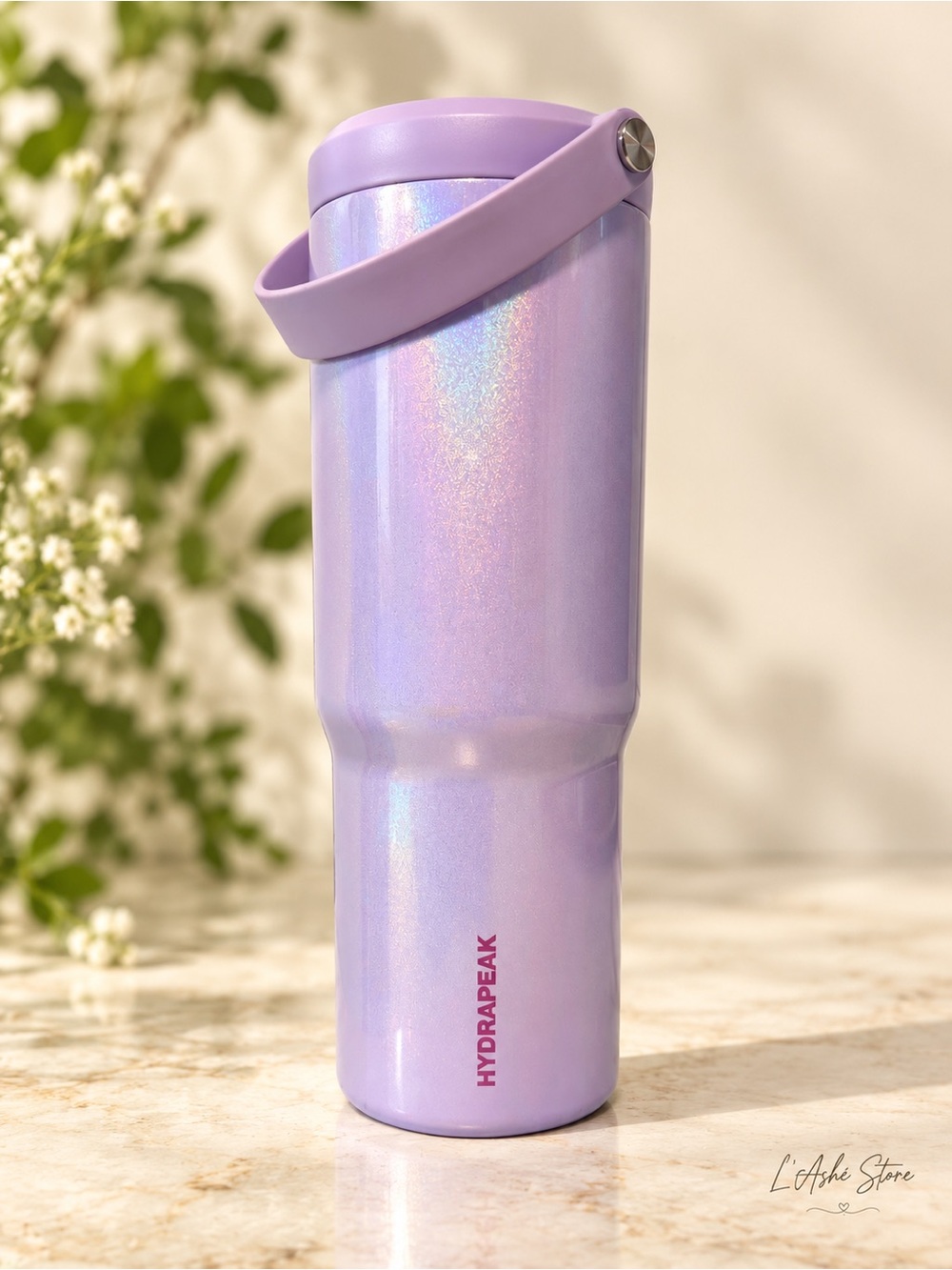 HydraPeak Iridescent Lavender Tumbler with Carry Handle